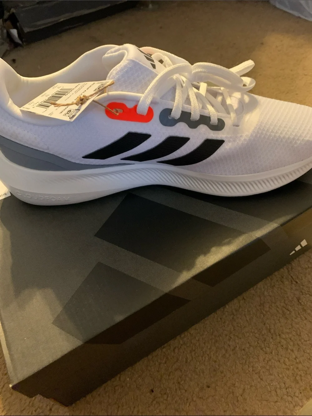 Adidas RunFalcon 3.0 Wide White Black Athletic Shoes 10 1/2 W